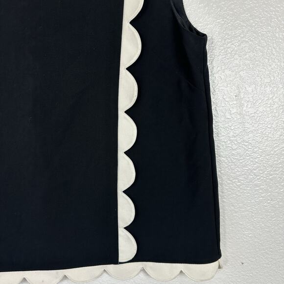 Victoria Beckham Target Women Medium Black Sleevless White Scallop Trim Chic - Picture 5 of 13